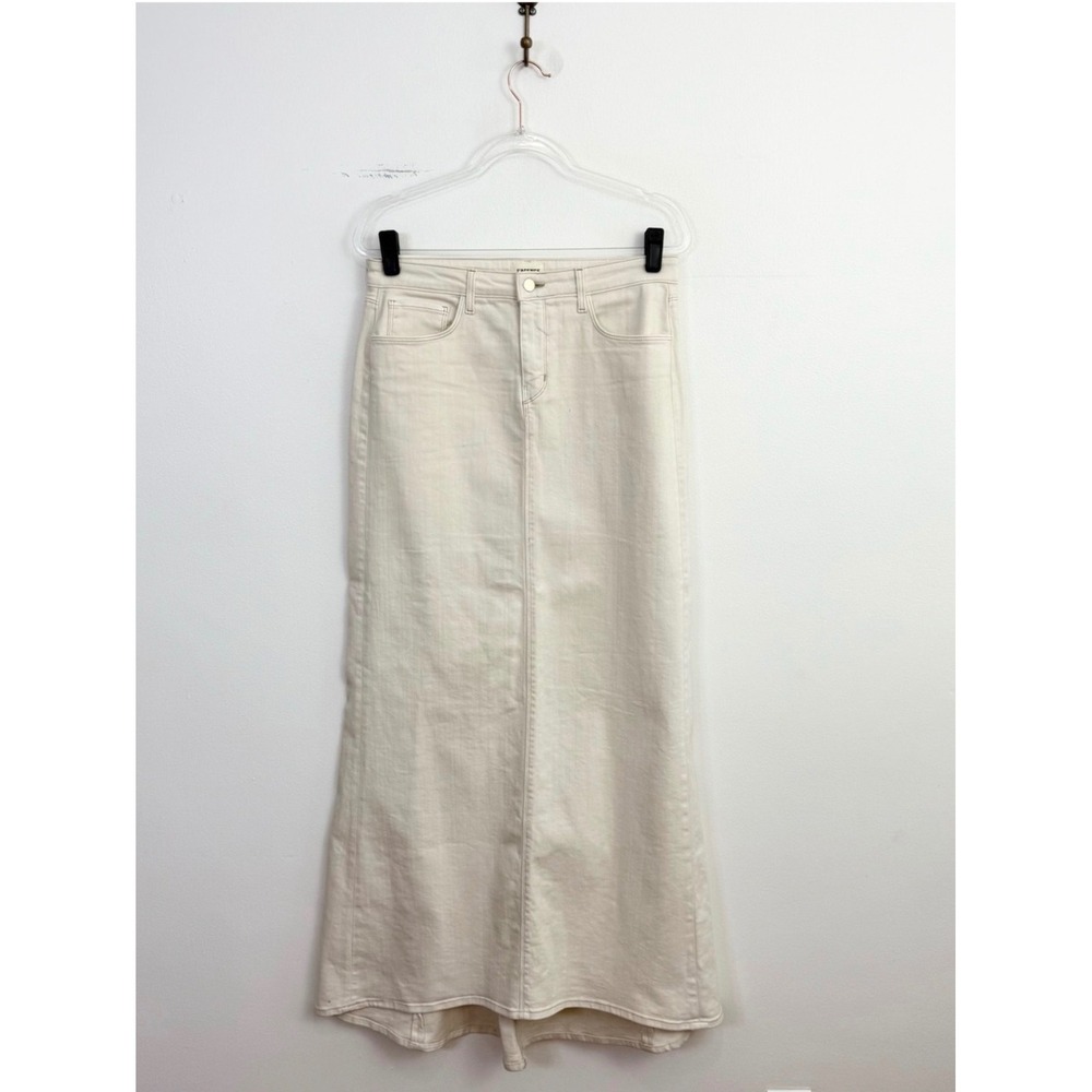 L'AGENCE Kailani Mermaid Denim Maxi Skirt Macadamia Size 29 - Picture 3 of 7